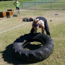 Me flipping a big heavy tire!