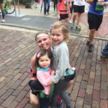 Stacey and her girls at the finish line