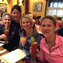 Post-race brunch with mimosas and bloody marys... we earned it!